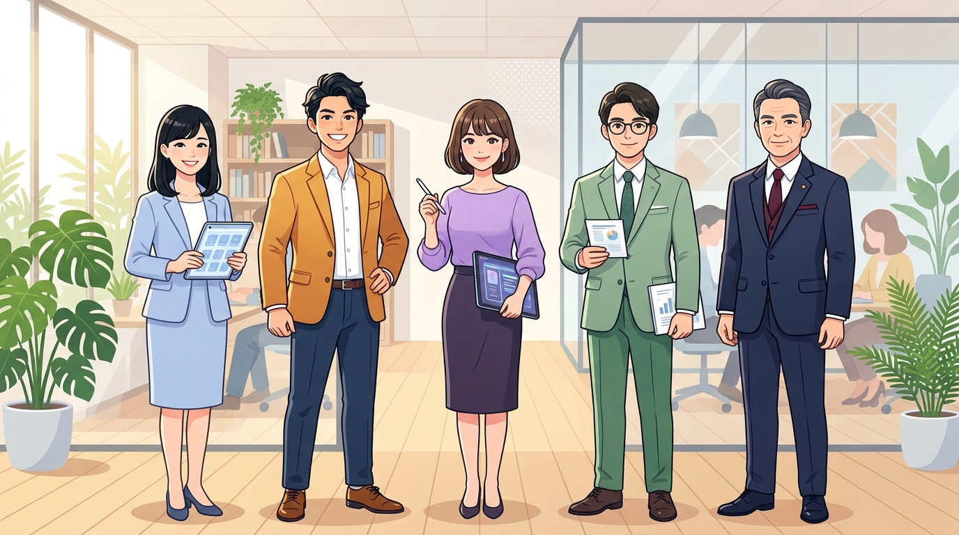 貴社専属AI社員チーム 5大スペシャリスト集合